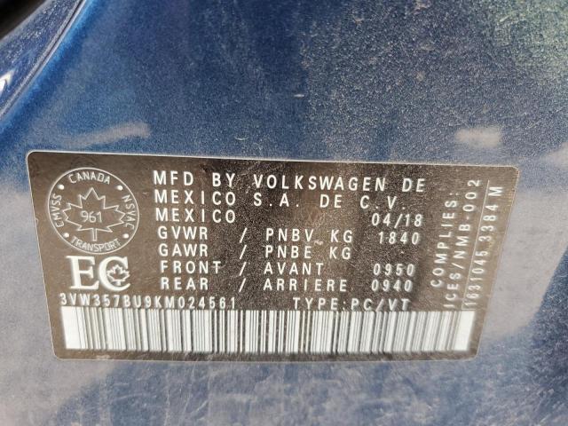 2019 VOLKSWAGEN JETTA EXEC 3VW357BU9KM024561