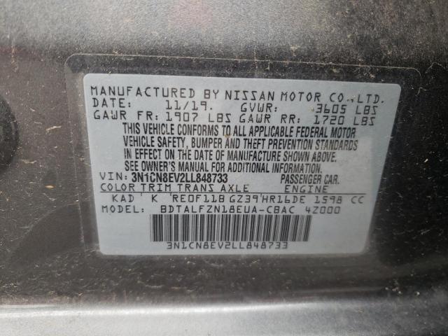 3N1CN8EV2LL848733 Nissan VERSA SV