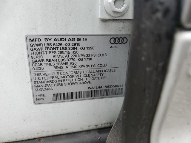 WA1LHAF78KD046214 2019 AUDI Q7, photo no. 13