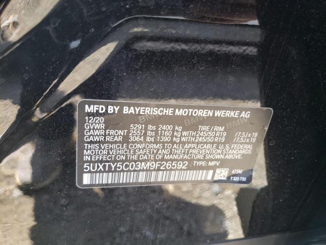 5UXTY5C03M9F26592 2021 BMW X3, photo no. 13