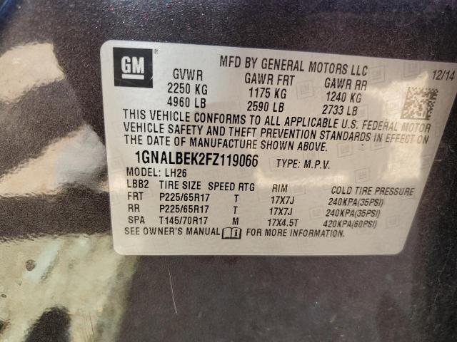 2015 CHEVROLET EQUINOX LT - 1GNALBEK2FZ119066