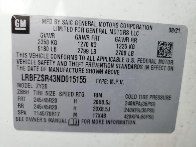 2022 BUICK ENVISION A - LRBFZSR43ND015155