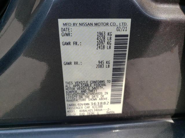 1N4BL4DV4MN363882 Nissan ALTIMA SV
