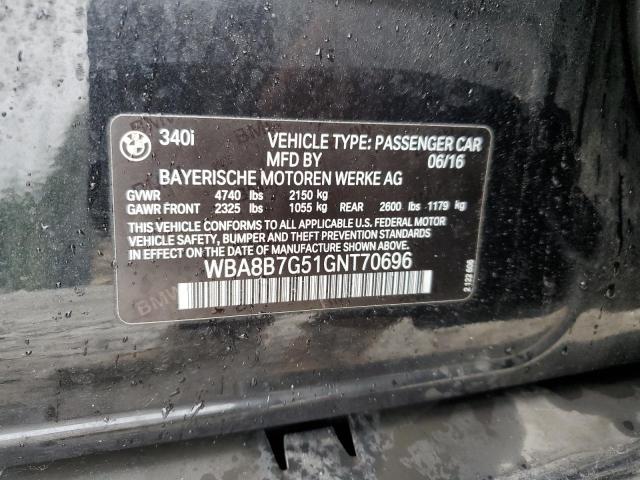 WBA8B7G51GNT70696 BMW 340 XI