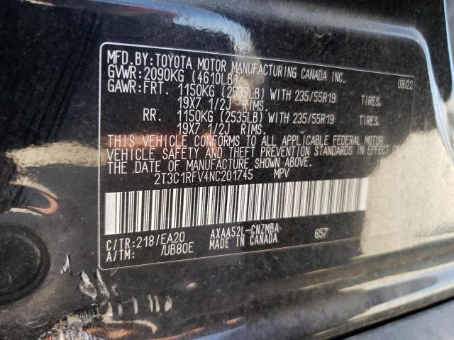 2T3C1RFV4NC201745 Toyota Rav4 Xle Premium