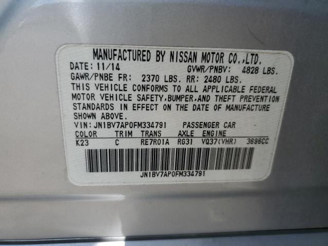 JN1BV7AP0FM334791 Infiniti Q50 BASE