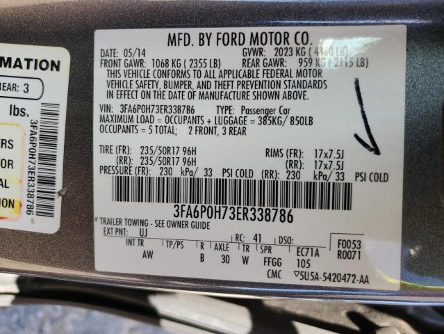 3FA6P0H73ER338786 Ford FUSION SE