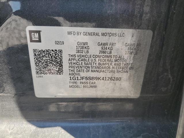 2019 CHEVROLET SONIC PREM - 1G1JF5SB9K4126280