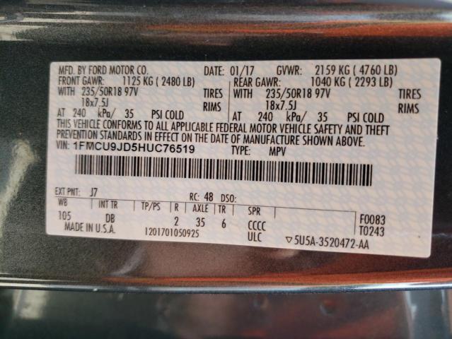 1FMCU9JD5HUC76519 Ford Escape Titanium