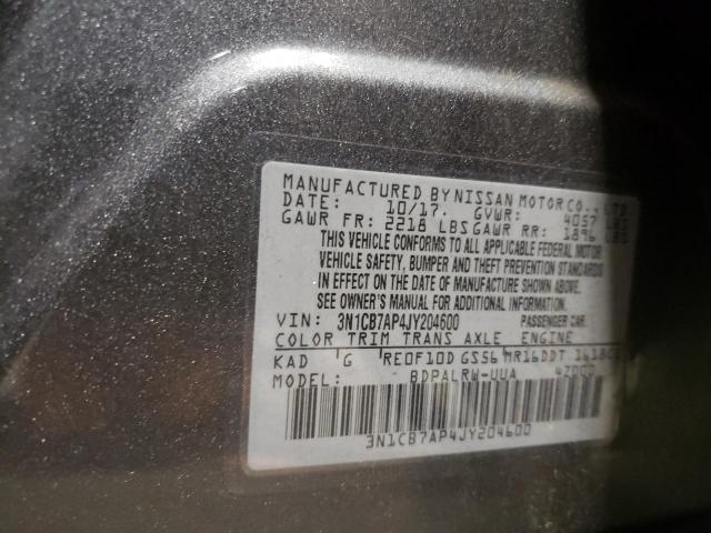 3N1CB7AP4JY204600 Nissan Sentra Sr Turbo