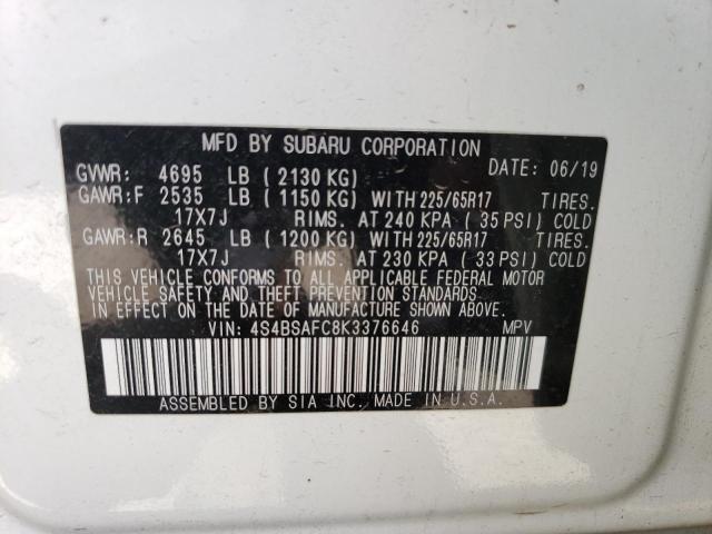 4S4BSAFC8K3376646 Subaru Outback 2.5i Premium