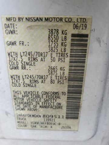 2019 NISSAN NV 1500 S - 1N6BF0KM0KN809511