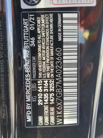 2021 MERCEDES-BENZ S MERCEDES - W1K6X7GB7MA023660