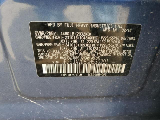 JF2SJAVC6GH530291 Subaru Forester 2.5i Touring
