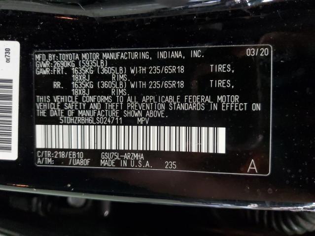 VIN 5TDHZRBH6LS024711 2020 Toyota Highlander, Xle no.13