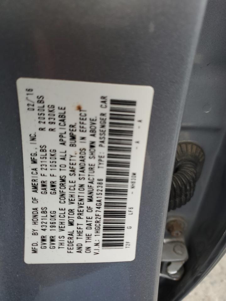 1HGCR2F74GA152386 2016 Honda Accord Ex