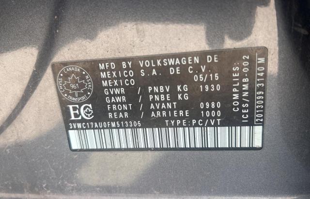 2015 VOLKSWAGEN GOLF SPORT - 3VWC17AU0FM513305