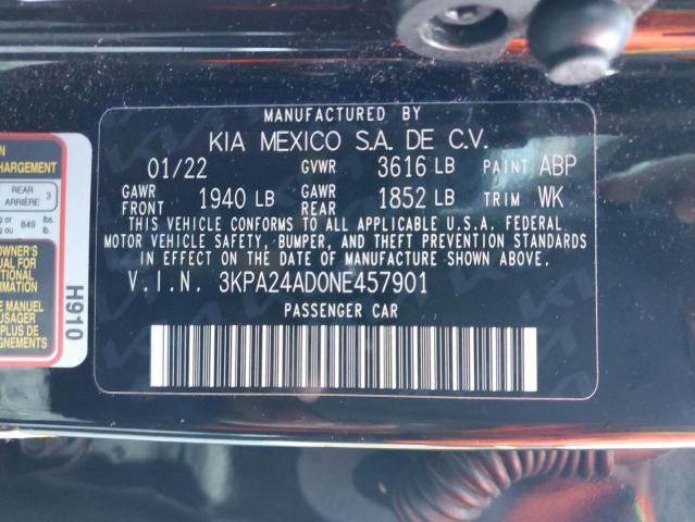 3KPA24AD0NE457901 Kia Rio LX 10