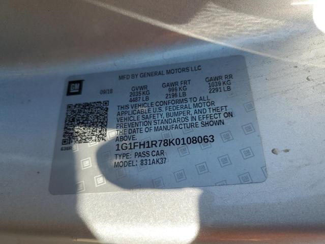 1G1FH1R78K0108063 Chevrolet CAMARO SS
