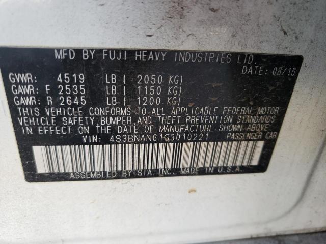 4S3BNAN61G3010221 Subaru Legacy 2.5i Limited