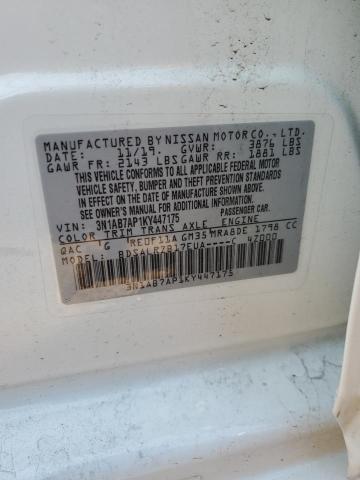 3N1AB7AP1KY447175 Nissan Sentra S 13