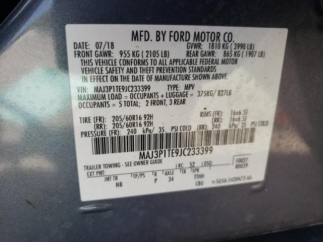 MAJ3P1TE9JC233399 Ford Ecosport Se
