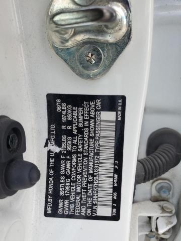 SHHFK7H20JU231372 Honda Civic Lx