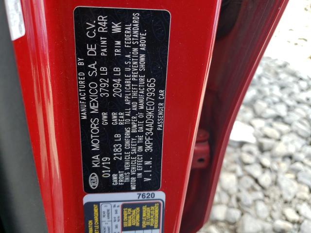 3KPF34AD9KE079365 KIA Forte Gt Line
