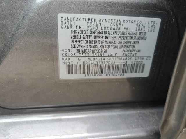 3N1AB7AP1KY306428 Nissan SENTRA S