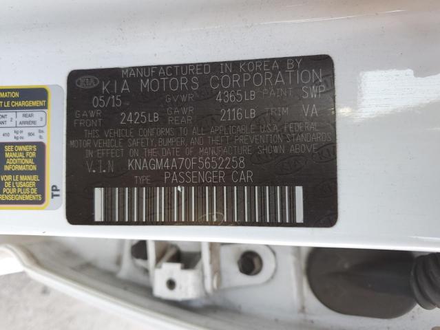 KNAGM4A70F5652258 KIA Optima Lx