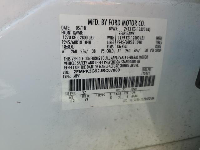 2FMPK3G92JBC07080 Ford EDGE SE