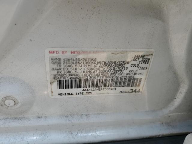 2010 Mitsubishi Outlander Es VIN: JA4AS2AW2AZ000781 Lot: 65407883