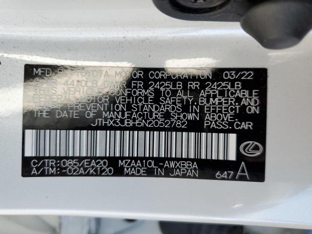 2022 LEXUS UX 200 BAS - JTHX3JBH5N2052782