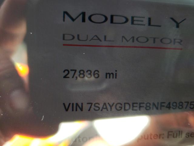 7SAYGDEF8NF498754 Tesla Model Y