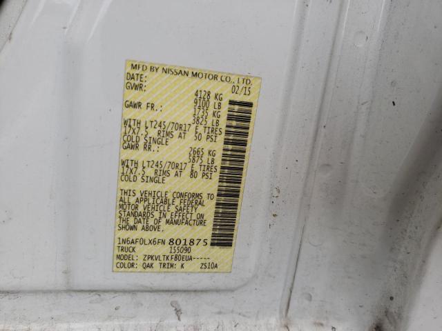 1N6AF0LX6FN801875 Nissan Nv 2500