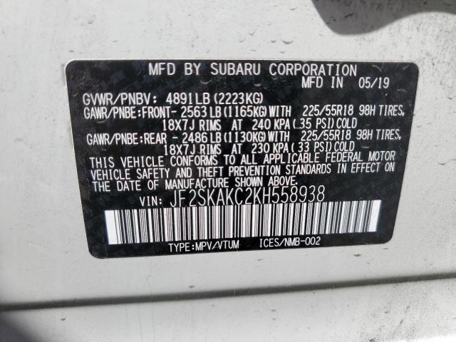 JF2SKAKC2KH558938 Subaru Forester Sport