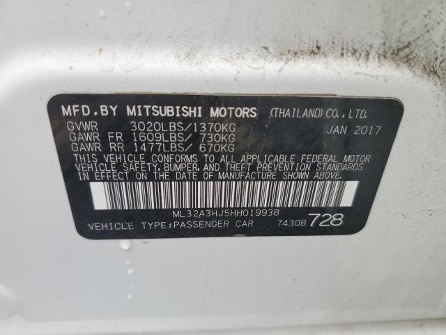 ML32A3HJ5HH019938 | 2017 Mitsubishi mirage es