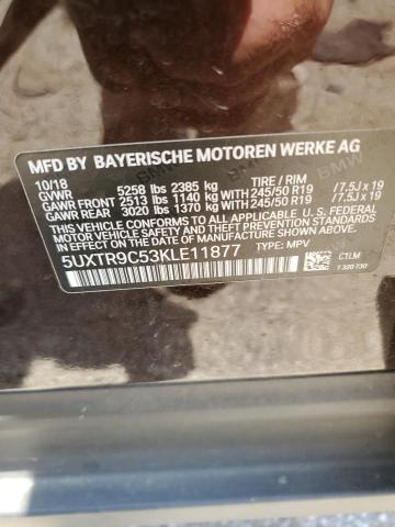 5UXTR9C53KLE11877 2019 BMW X3, photo no. 13