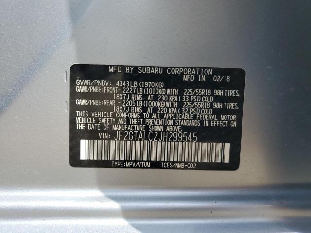 JF2GTALC2JH299545 Subaru Crosstrek Limited