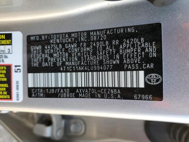 4T1C11AK4LU994077 Toyota Camry LE 10