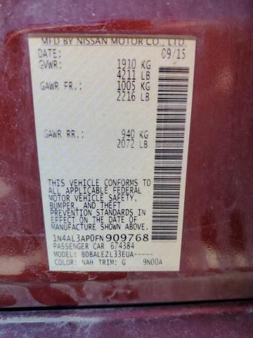 1N4AL3AP0FN909768 Nissan ALTIMA 2.5