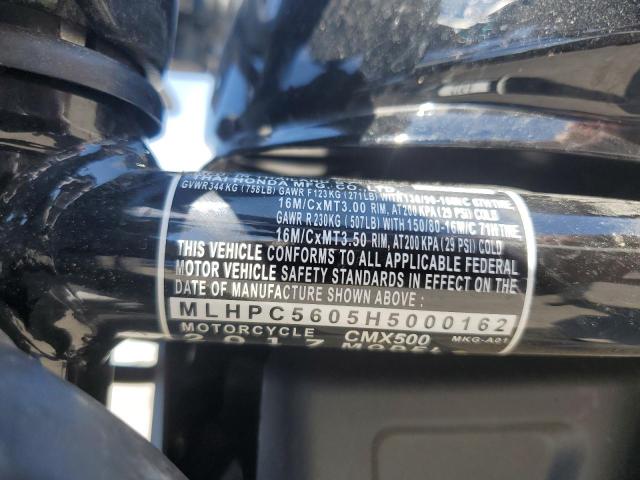 2017 HONDA CMX500 MLHPC5605H5000162