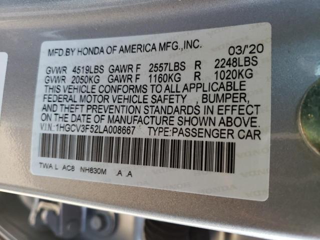 1HGCV3F52LA008667 Honda Accord HYB 10