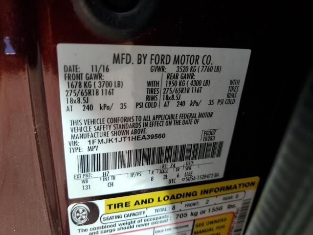 1FMJK1JT1HEA39560 Ford Expedition El Xlt