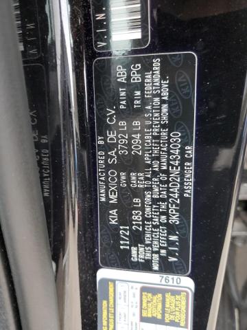 3KPF24AD2NE434030 KIA FORTE FE