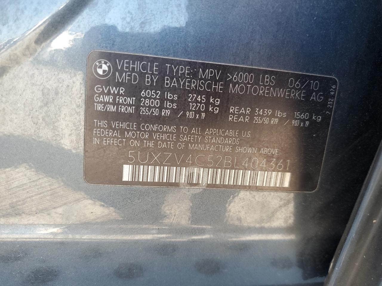 5UXZV4C52BL404361 2011 BMW X5 xDrive35I