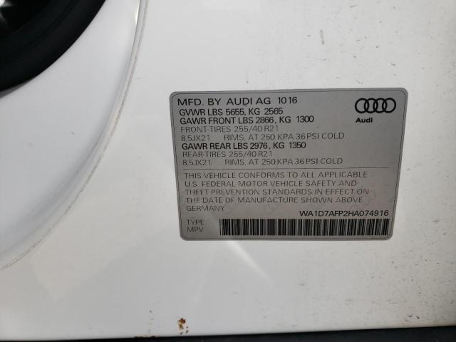 WA1D7AFP2HA074916 2017 AUDI Q5, photo no. 14