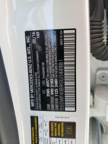 55SWF4JB9GU144981 Mercedes-Benz C 300