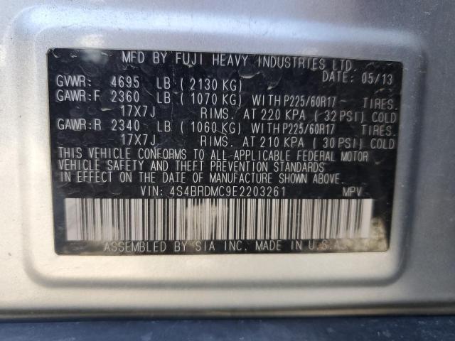 4S4BRDMC9E2203261 Subaru Outback 3.6r Limited