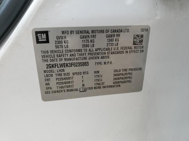 2GKFLWEK3F6235883 GMC Terrain Sle